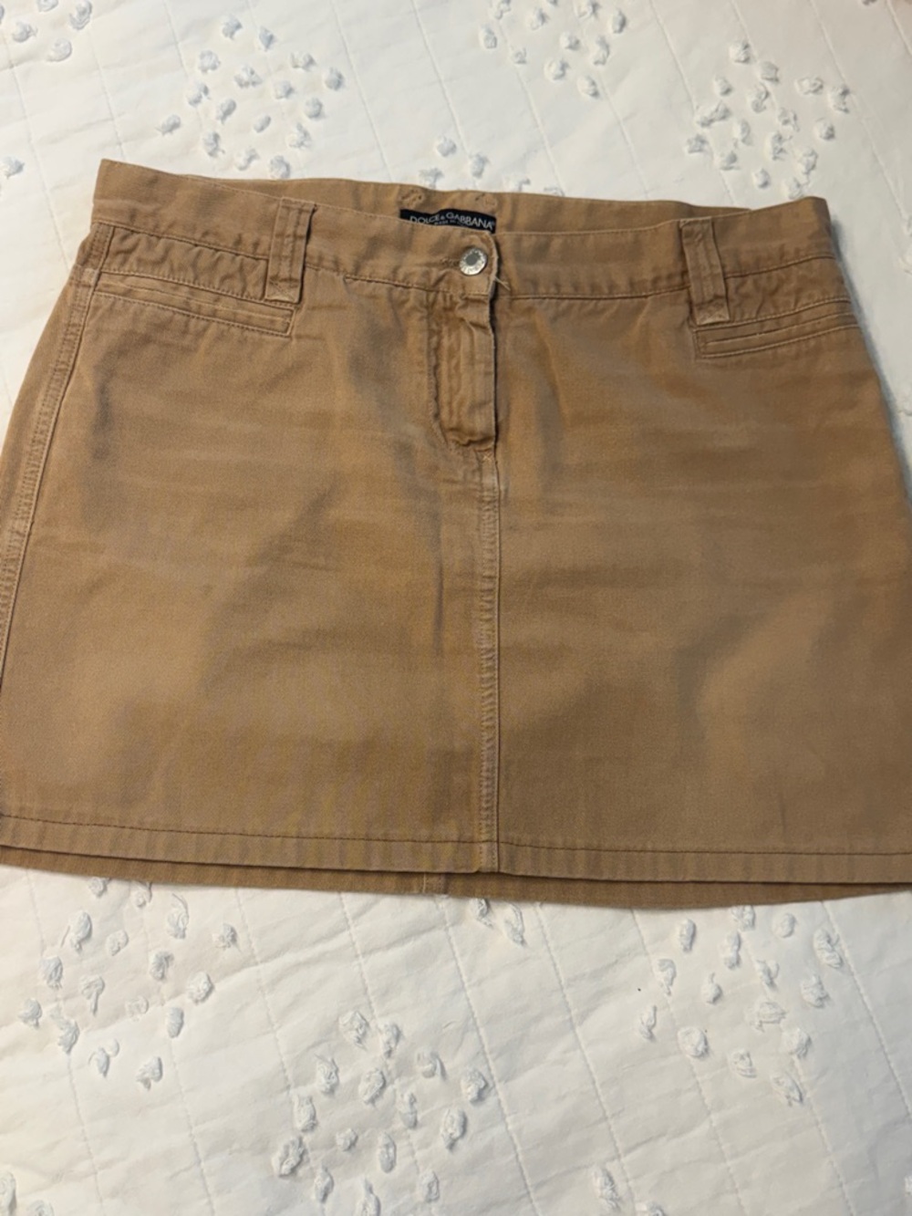 Dolce & Gabbana Camel Tan Denim Mini Skirt